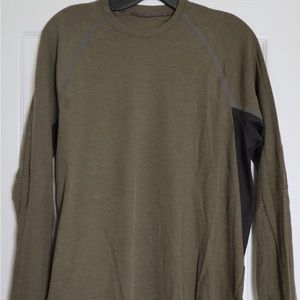 Lululmeon Long Sleeve Cotton T-Shirt - Army Green - Perfect for Hiking!